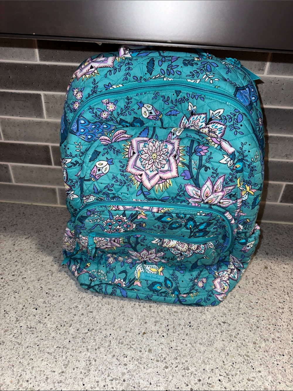 Vera Bradley Essential Large Backpack in Peacock Garden. Like New Condition